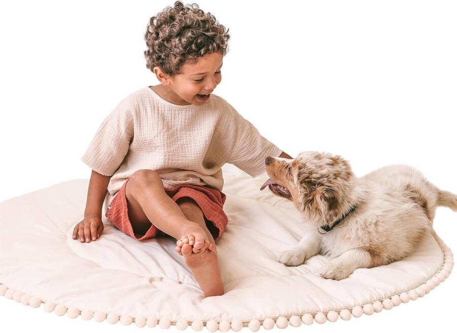 Speelmat Zachte tipi-mat kindertapijt 100% katoen handgemaakt met de hand unieke kinderkamerdecoratie!