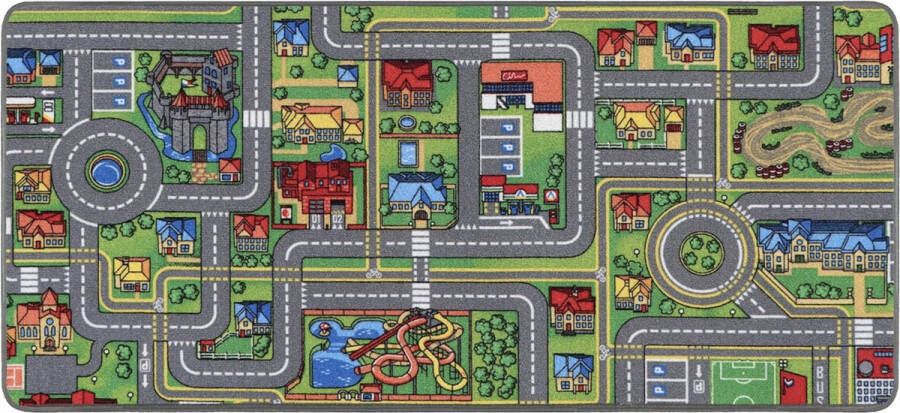Speeltapijt met straten AUTO-CIRCUIT verschillende motieven en maten vuilafstotende laag speeltapijt voor jongens en meisjes 0 95m x 2 00m