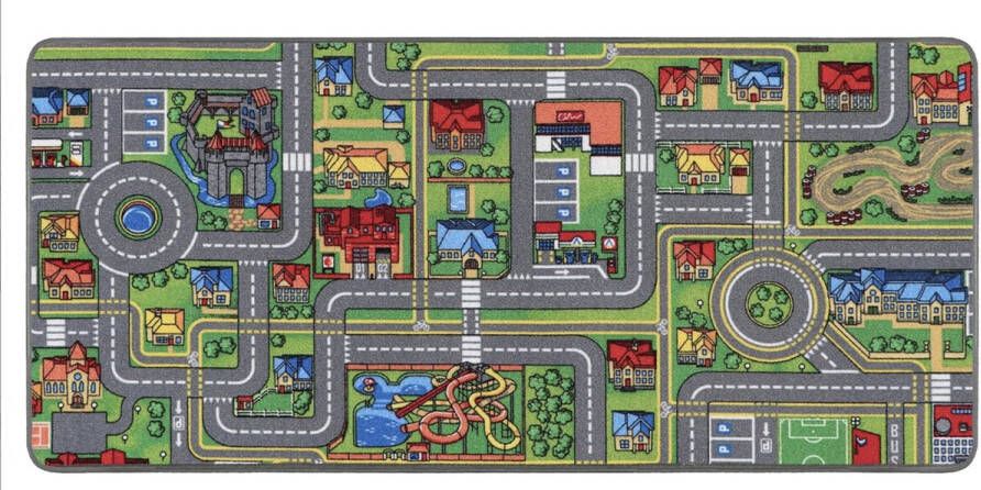 Speeltapijt met straten AUTO-CIRCUIT verschillende motieven en maten vuilafstotende laag speeltapijt voor jongens en meisjes 0 95m x 2 00m