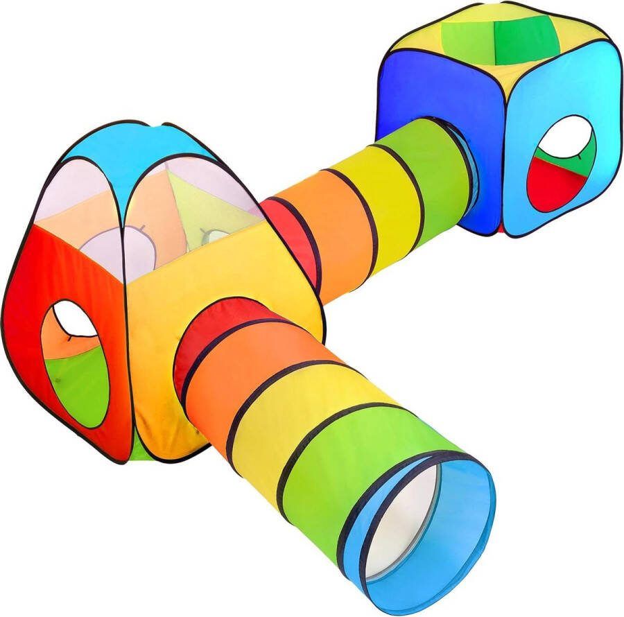 Speeltent 4-piece pop up children's play tent with crawling tunnel and tents for boys girls babies toddlers indoor outdoor use large playhouse ball children storage