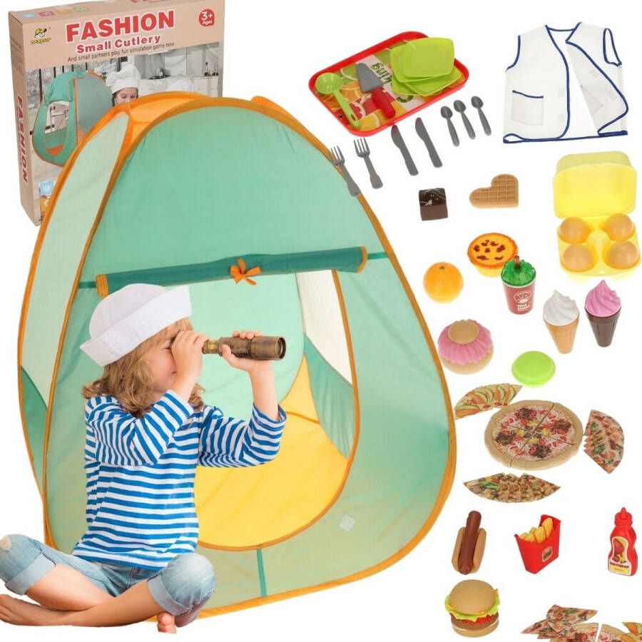 Speeltent 62 delig Speelgoedtent Kampeerplezier Kamperen met accessoires opvouwbaar Tent voor kinderkamer