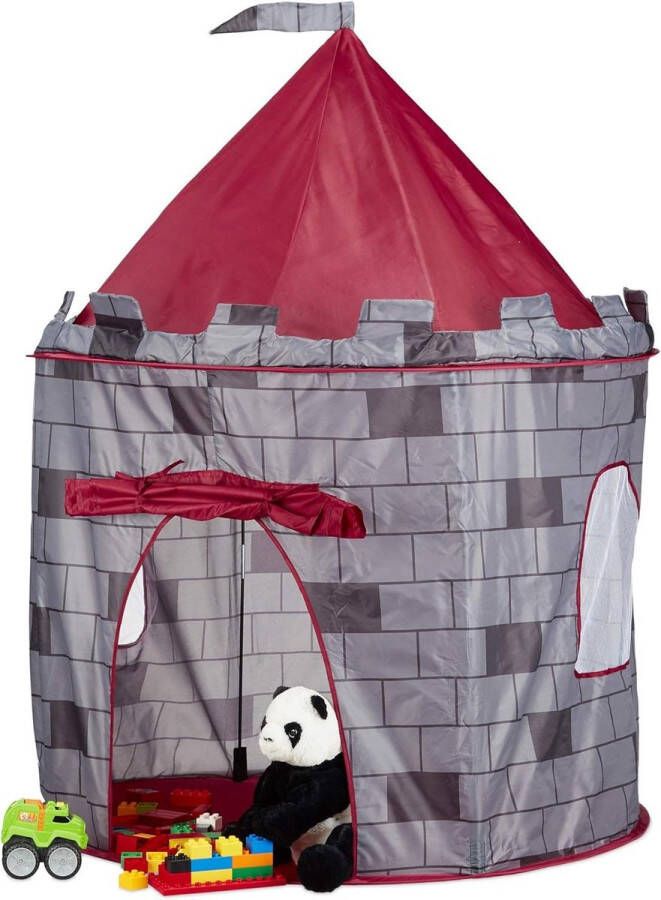 Speeltent Castle Grijs Kinderen Speeltent Kasteel HxBxD: 125 x 105 x 105 cm Speeltent Kinderkamer Speelhuis