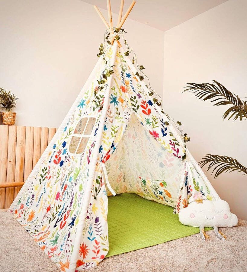 Speeltent Children's Teepee Play Tent indoor outdoor Large Teepee Tent Children teepee tent Toddler tents Boys play tent Toddler play teepee Children's teepee with mat