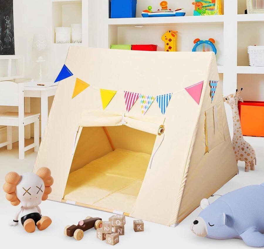 Speeltent Driehoekige tent voor kinderen Binnententen Kinderspeelhuis Opvouwbare speeltent Zeildoek kindertent voor meisjes en jongens