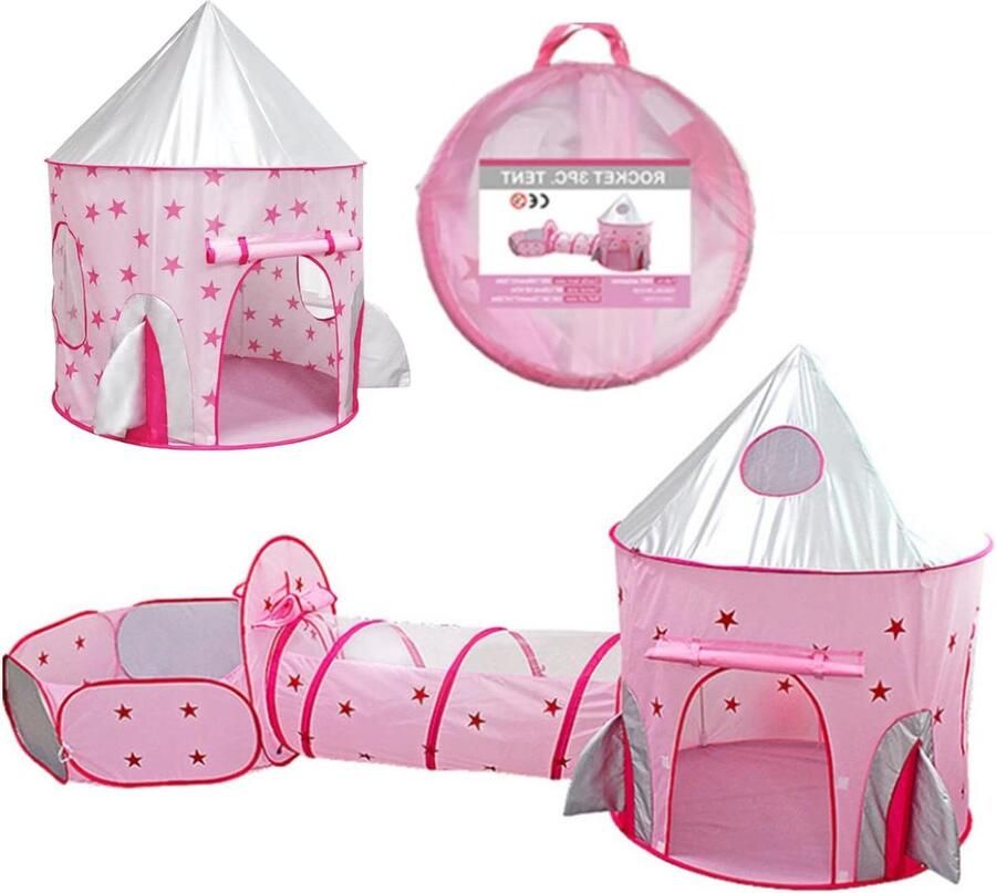 Speeltent en tunnel voor kinderen 3-in-1 pop-up speeltent ballenbak voor peuters binnen en buiten met ballen