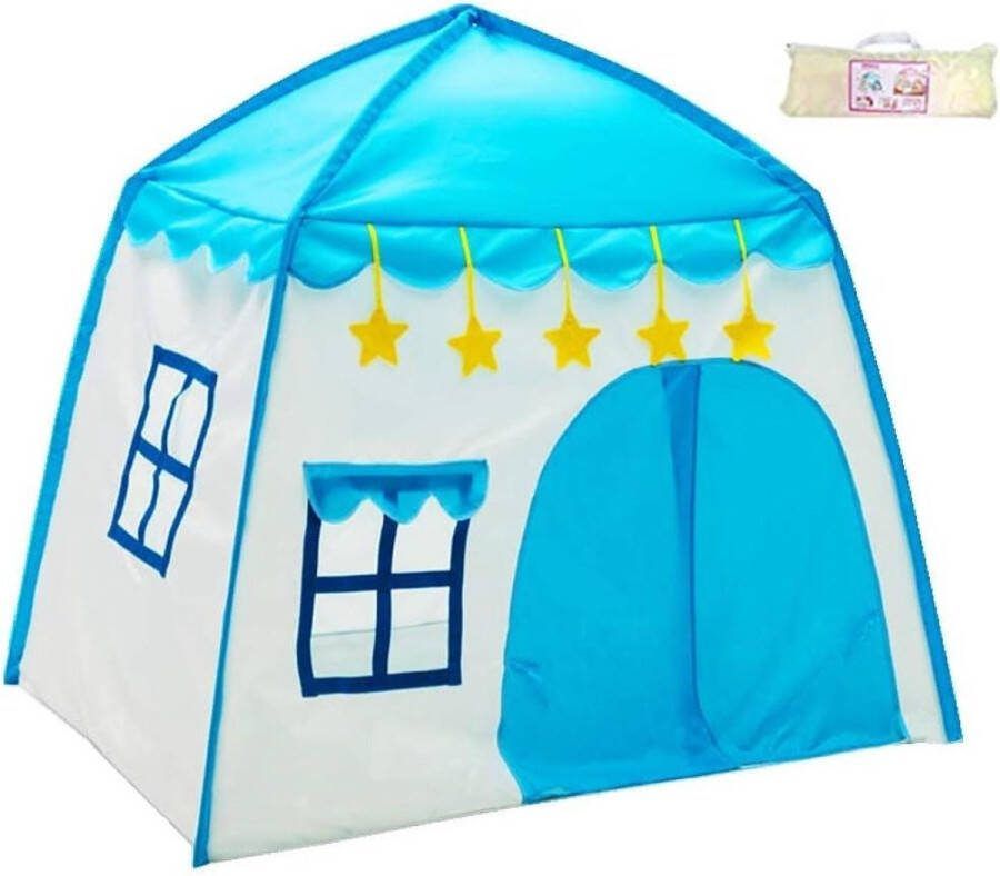 Speeltent Foldable Teepee Kids Play Tent Indoor Outdoor Yurt Blue-Tent Speeltent Toy Storage Carry Bag