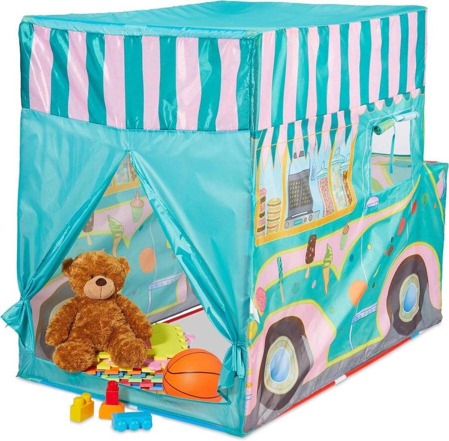 Speeltent Ice cream truck Grote kindertent voor binnen & buiten 100x70x120 cm Vanaf 3 jaar Kleurrijk