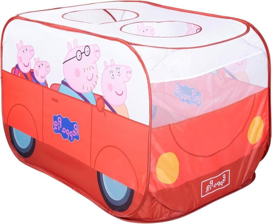 Speeltent Pop-Up Play Tent Peppa Pig Car Shaped Indoor Outdoor Use Red White