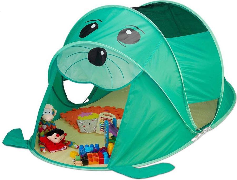 Speeltent Pop up tent Kinderen Jongens Meisjes Binnen Buiten 86x100x182cm Groen Geel