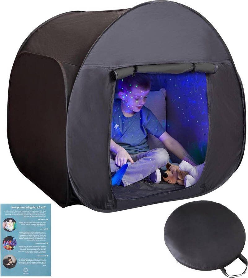Speeltent Quiet Nook Blackout Kids Play Relax Helps Autism SPD Anxiety Improve Focus Dark Sensory Autistic Children