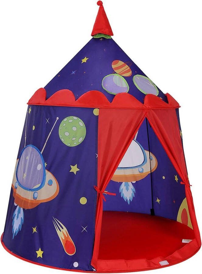 Speeltent voor Kinderen Kasteel Speeltent Draagbaar Binnen Buiten Draagtas EN71 Blauw LPT01BU