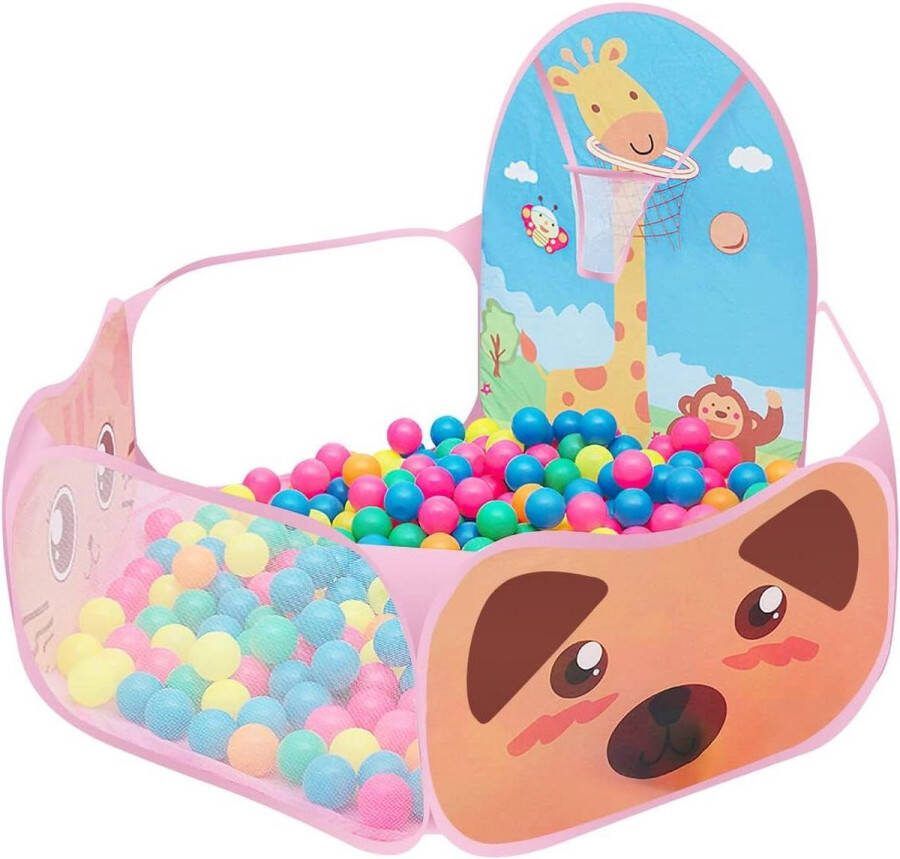 Speeltent voor Kinderen Pop-up opvouwbare cartoon speeltent met basketbalring voor kinderen speelstructuur groot uniseks 1-5 jaar