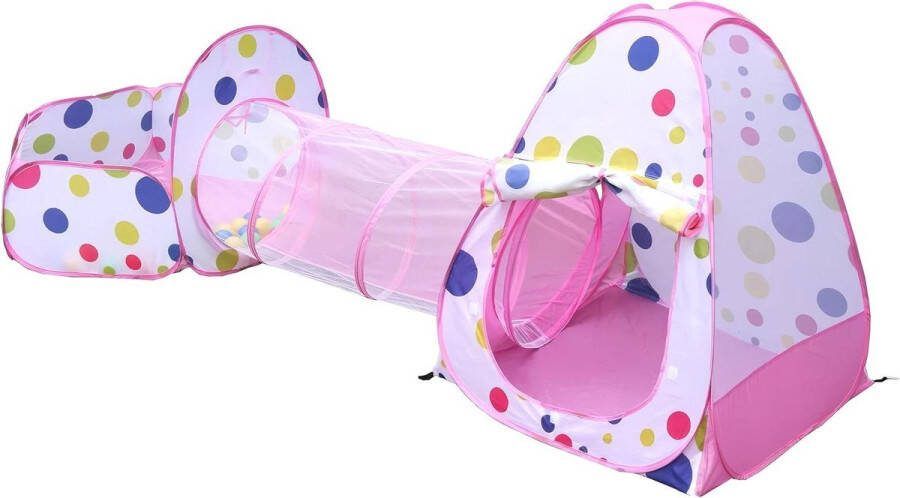 Speeltent voor Kinderen Pop-up tenten roze kindertent avonturenspellen binnen en buiten gekleurd cirkelpatroon kasteel jongens en meisjes prinsessentent
