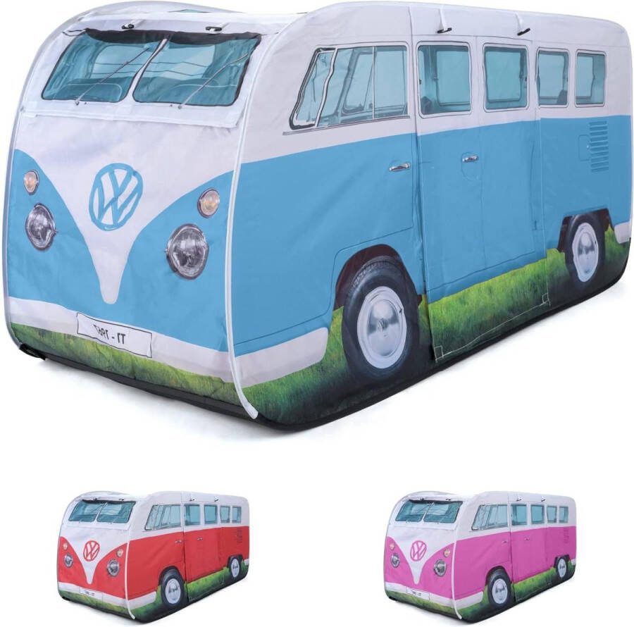 Speeltent voor Kinderen Pop-up VW T1 Tent UV50+ Combi Blauw voor Jongens en Meisjes