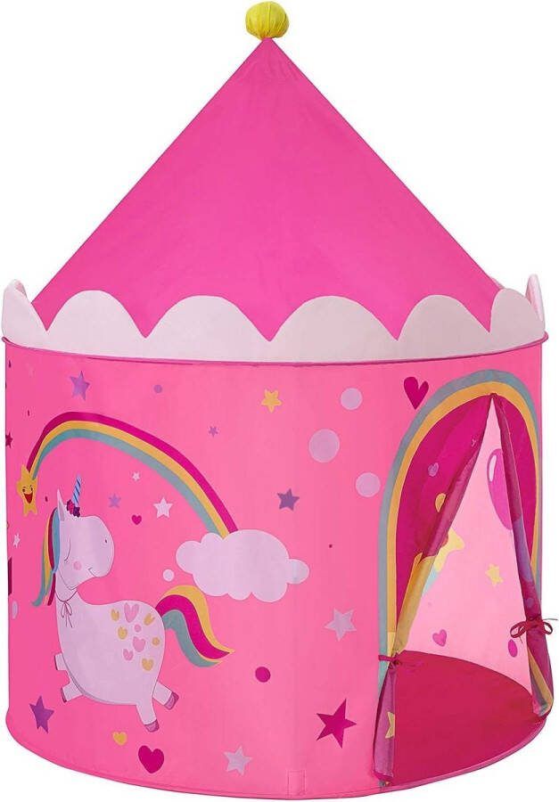 Speeltent voor Kinderen Princess Castle Pop Up Native American Roze Geel-speeltent met draagtas Binnen en Buiten Spelen