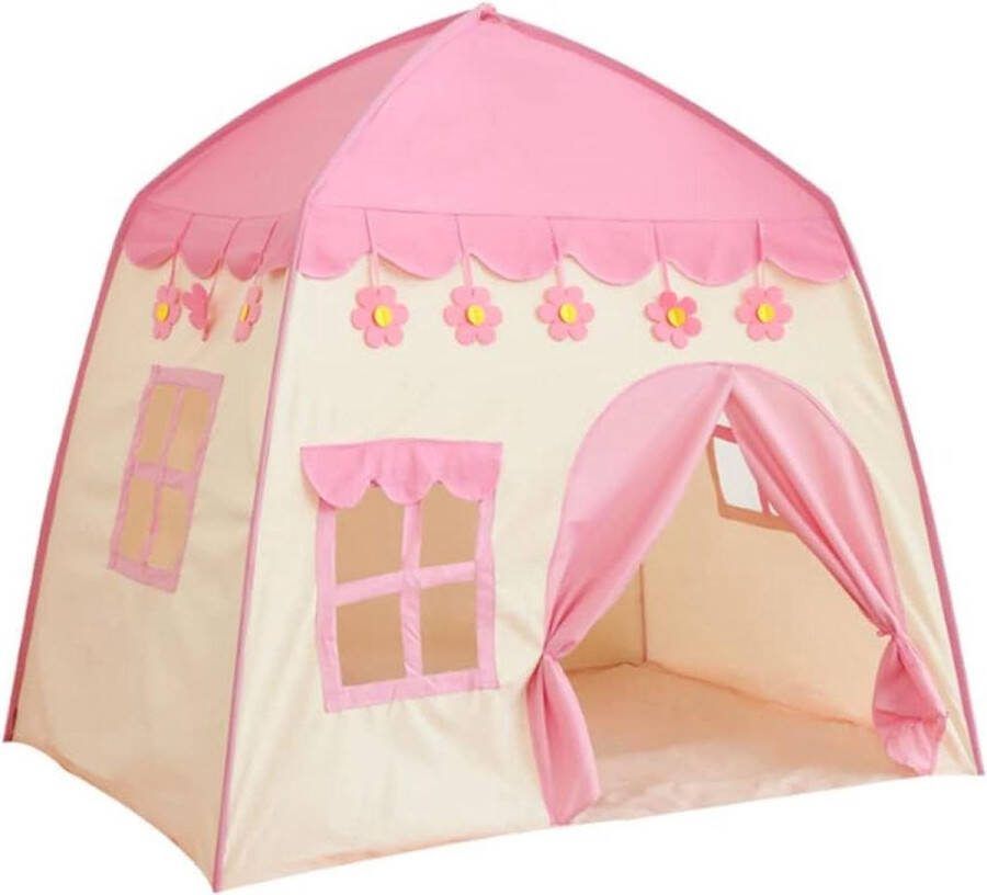 Speeltent voor Kinderen Prinsessen-speeltent voor binnen en buiten veilig niet giftig bevroren prinsessenkroon toverstaf 130 x 100 x 130 cm groot