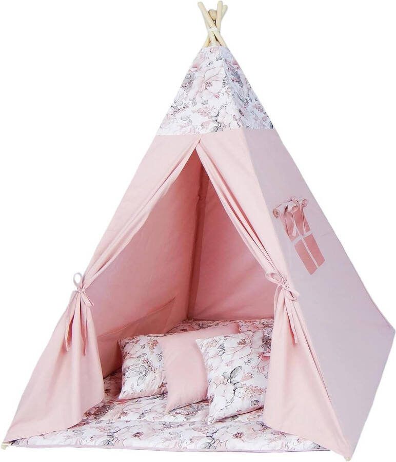 Speeltent voor Kinderen Tipi tent Tippi kindertent Kinderkamer Tipi indianentent Outdoor Indoor Model 4 speelkleed 3 kussens