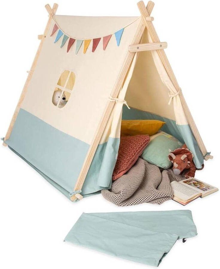 Speeltent Yuma for Children with 2 Doors and a Window Playhouse White Indoor Outdoor Play PINOLINO 101 x 131 x 106 cm