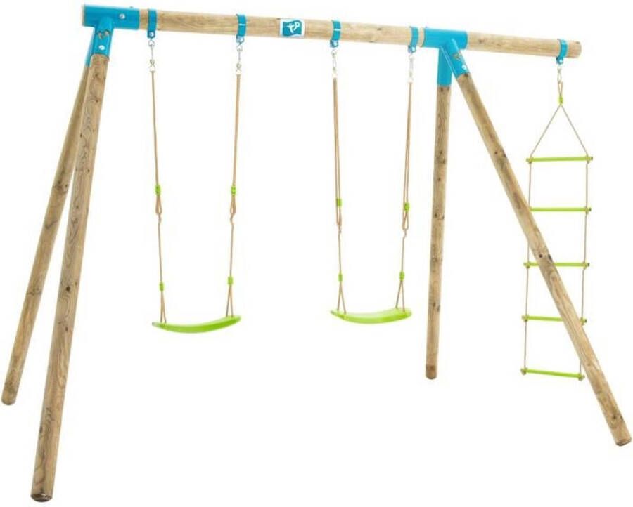 Speeltoestel Gineste TP Toys met 2 schommels touwladder verankeringssysteem h.209 cm