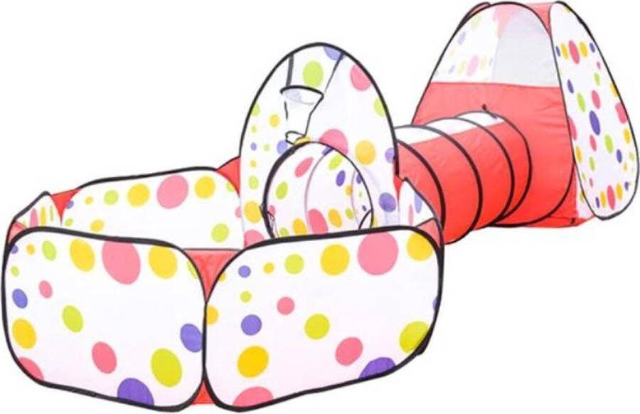 Speeltunnel Kinderen Oranje Kruiptunnel Speelgoed Rups Ballenbak Speeltent Opvouwbaar Indoor & Outdoor Driedelig