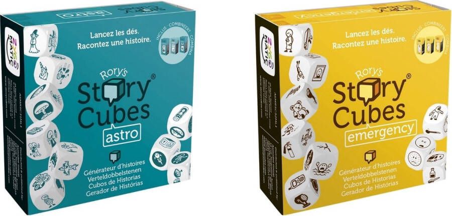 Merkloos Sans marque Spellenbundel Dobbelspel 2 Stuks Rory's Story Cubes Astro & Emergency