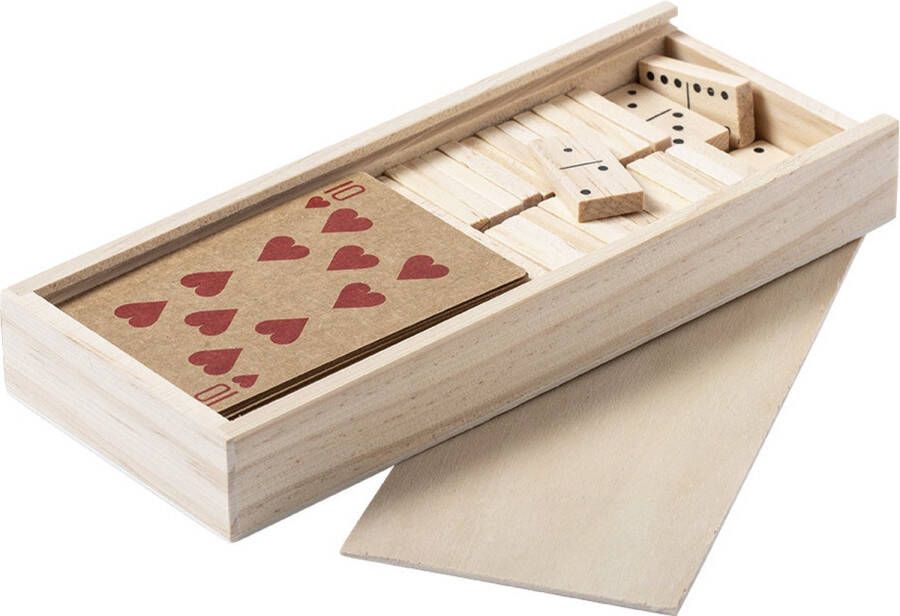 Spelset Speelkaarten & domino stenen Spellen Denkspel 2 in 1 Reisformaat