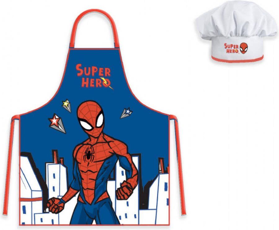 Spiderman Kookschort met kookmuts 3 8 jaar