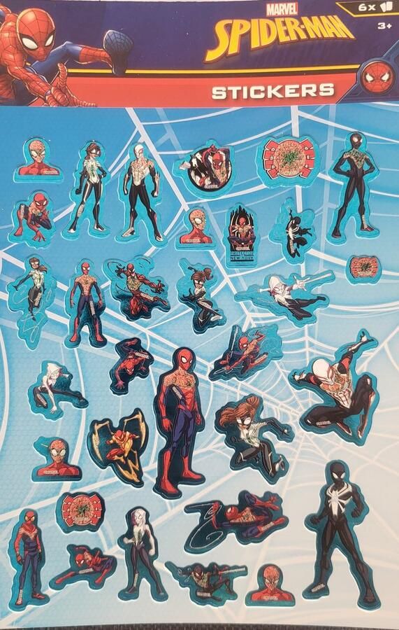Spiderman stickers 6 stickervellen