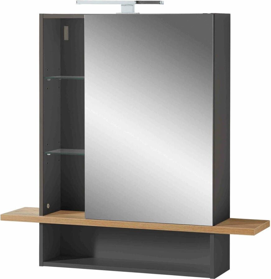Spiegelkast Amares Grafiet Eiken