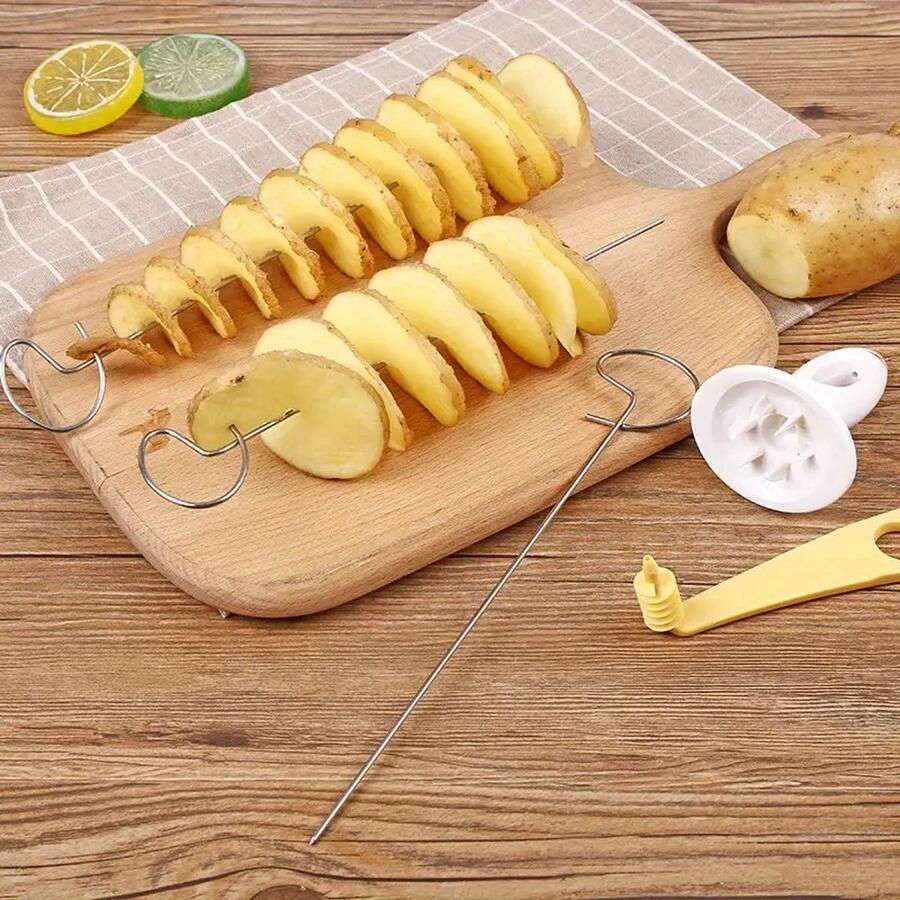 Spieringstore Aardappel Snijder Aardappel op een Stokje Potato twister Chips maker Spies RVS Frietsnijder Gedraaide Frietjes Eigenheimer Spirello
