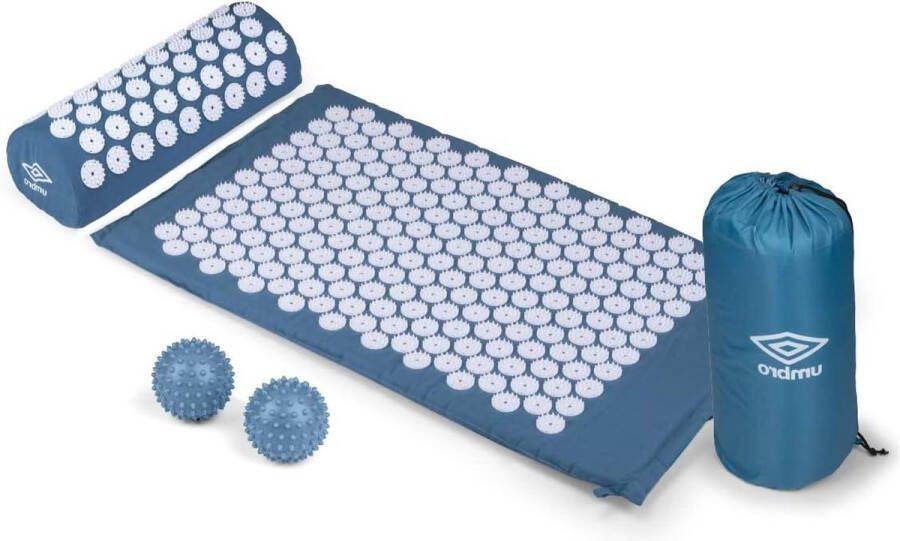 Spijkermat met Kussen Blauw Massagemat voor Pijnverlichting met Shakti Mat Acupressuur massage matras