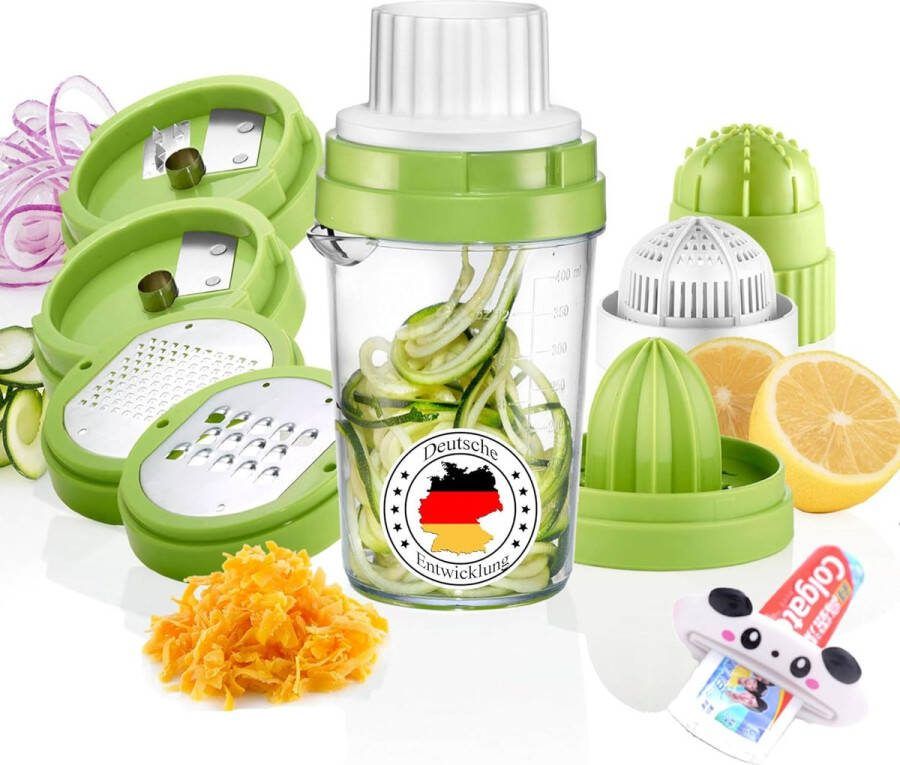 Spiraalsnijder groente courgette spaghettisnijder aardappel kaasrasp rasp parmezaan rasp container keukenrasp groenterasp juicer handmatige maatbeker citroenpers