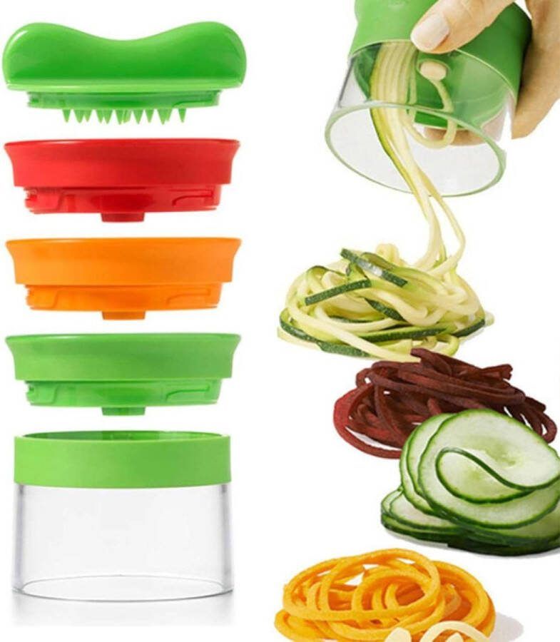 Spiraalsnijder voor groenten 1 stuks spiraalsnijder groentehand courgette spaghettisnijder groentepasta spiraalsnijder 3-in-1 voor courgettes wortelen komkommers aardappelen uien