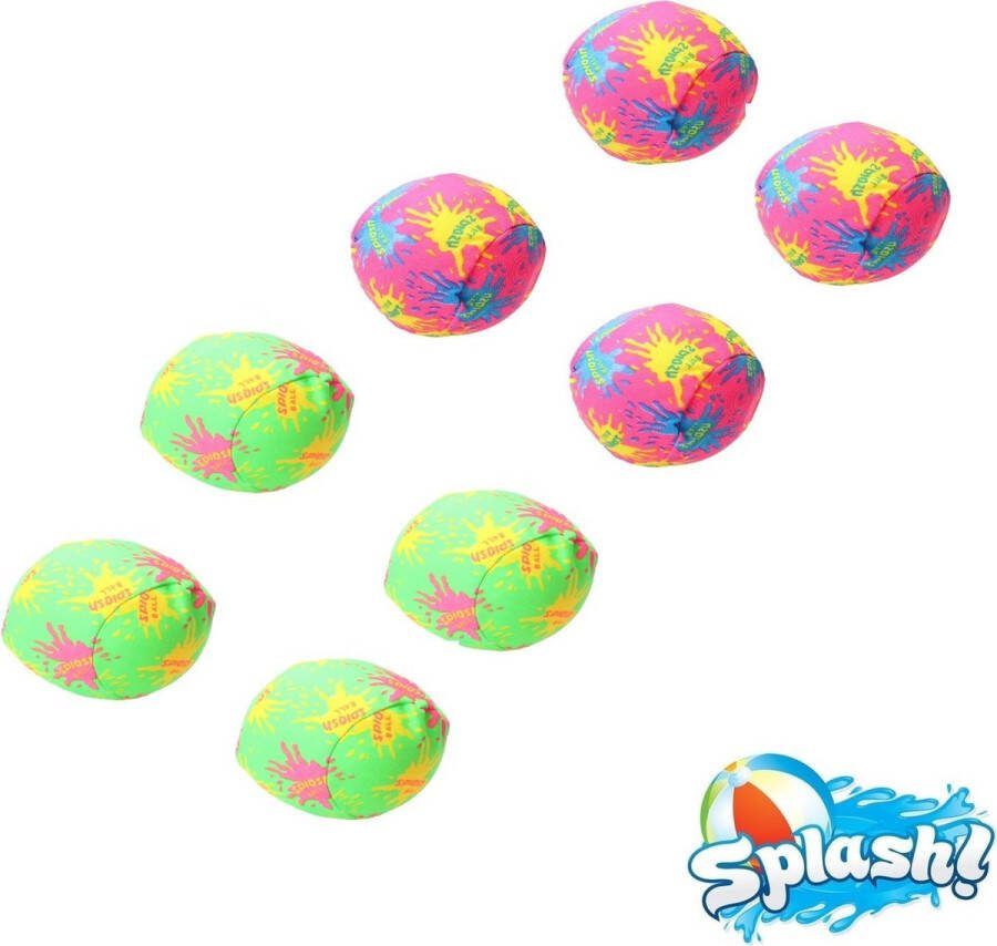 Splash Waterballen 8 Kleine Balletjes 5 5cm – Zomerbal van Polyester – Stressbal – Splash Bal – Multicolor