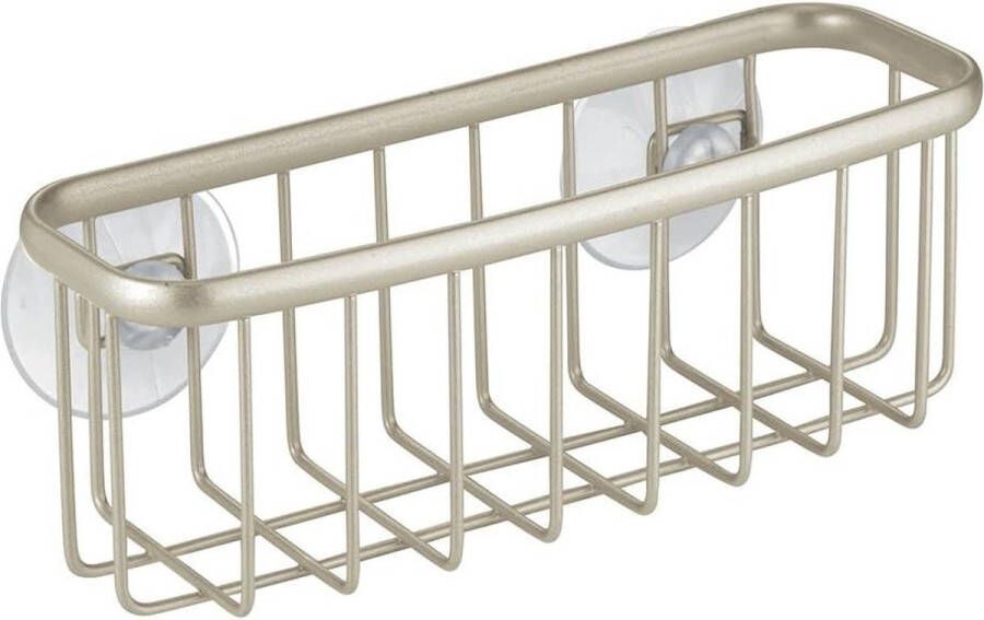 Spoelbak Organizer Axis Sponshouder Roestvrij Coating Spons en Pannenkrassen Matzilverkleurig Gesatineerd Zuignappen