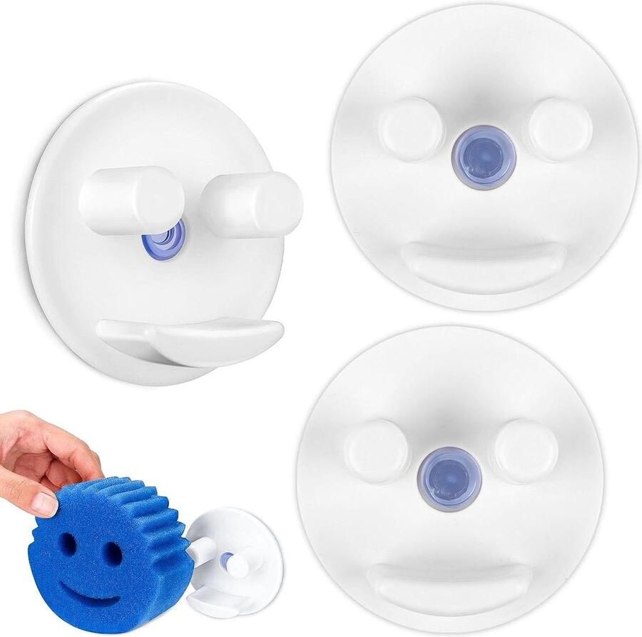 Spoelbak Organizer Sponshouder keuken zuignap 3 stuks plastic zonder boren spoelsponshouder