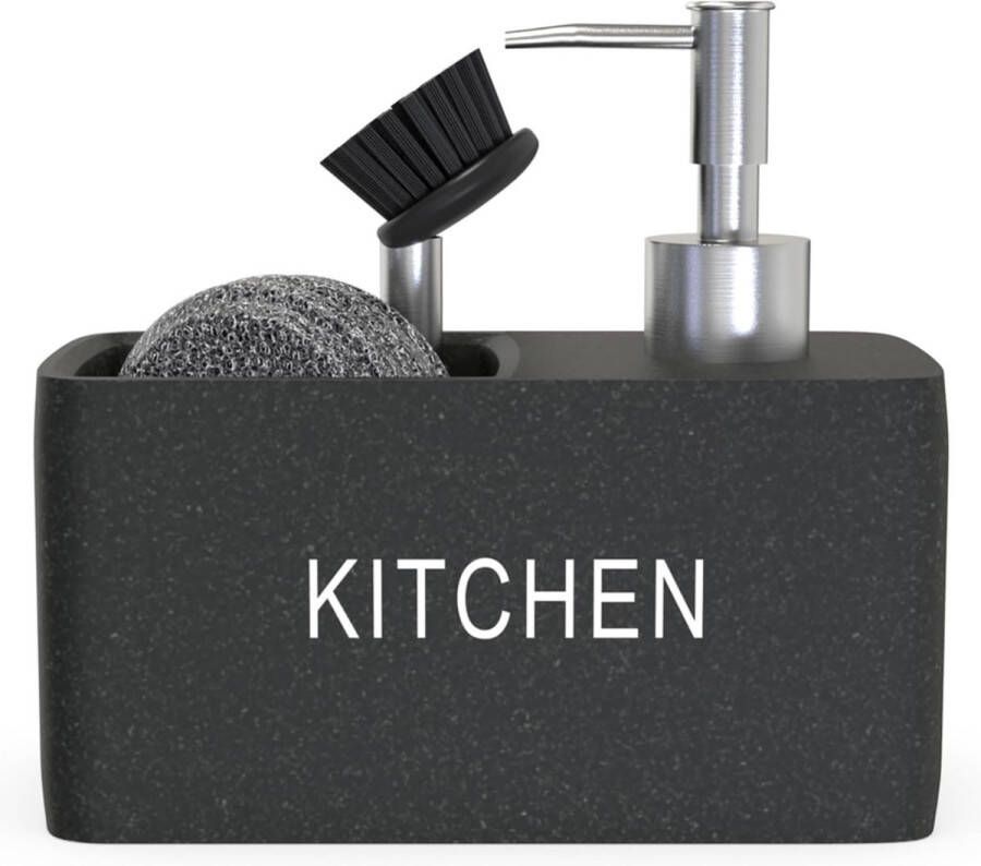 Spoelbakorganizer Slim Zeepdispenser Keuken Zwart Afwasmiddeldispenser Keukenset Organizer Keuken Keukenorganizer Spoelbak