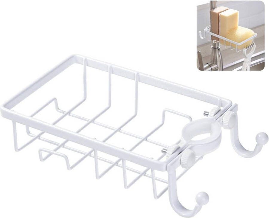 Spoelbakorganizer sponshouder hangend roestvrij staal doucheplanken zonder boren opbergcontainer voor keuken en badkamer