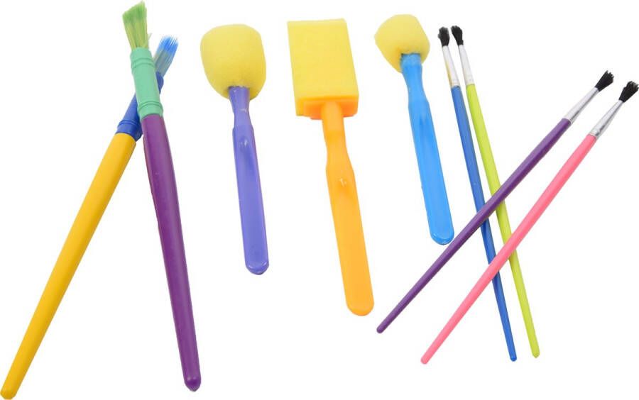 Sponge Paint Brush Set 9-delige schilderpenseelset Veelzijdige penselen voor verschillende schildertechnieken en ambachten