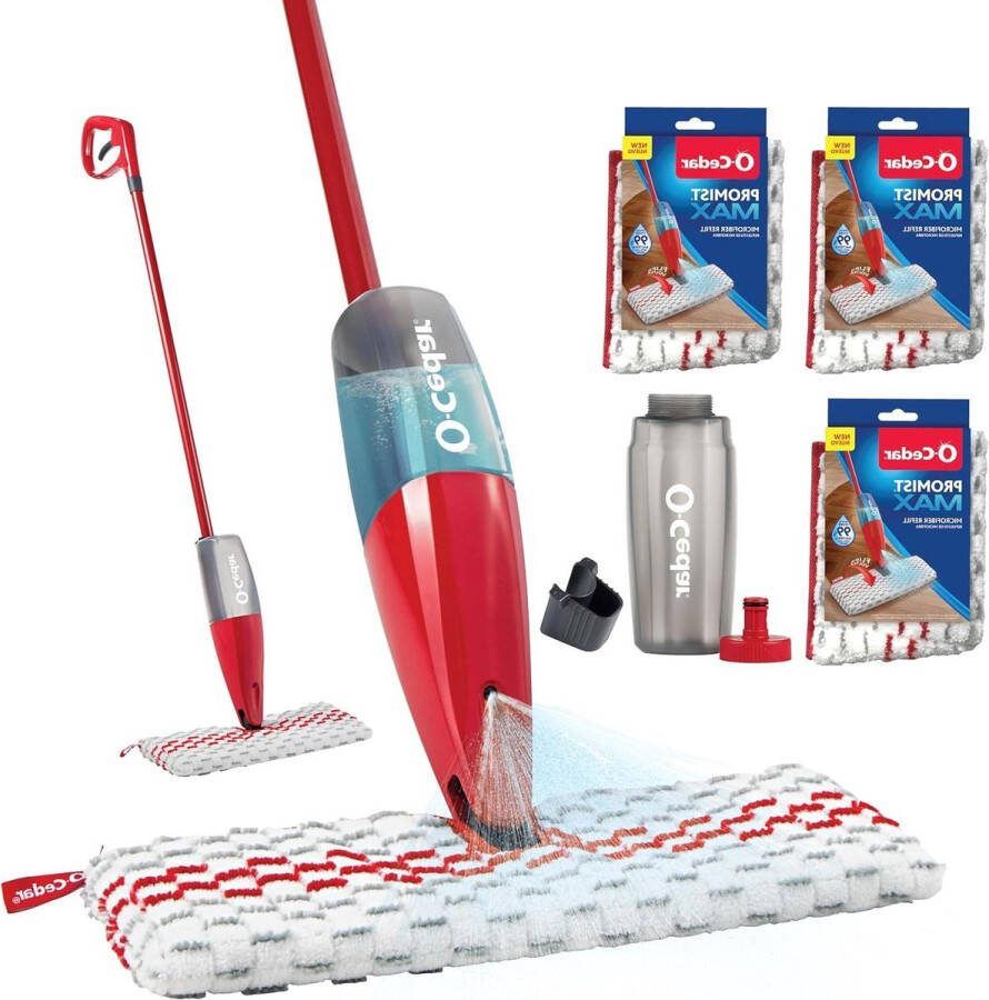 Spray Mop PMM ProMist MAX met 3 extra vullingen rood Mop
