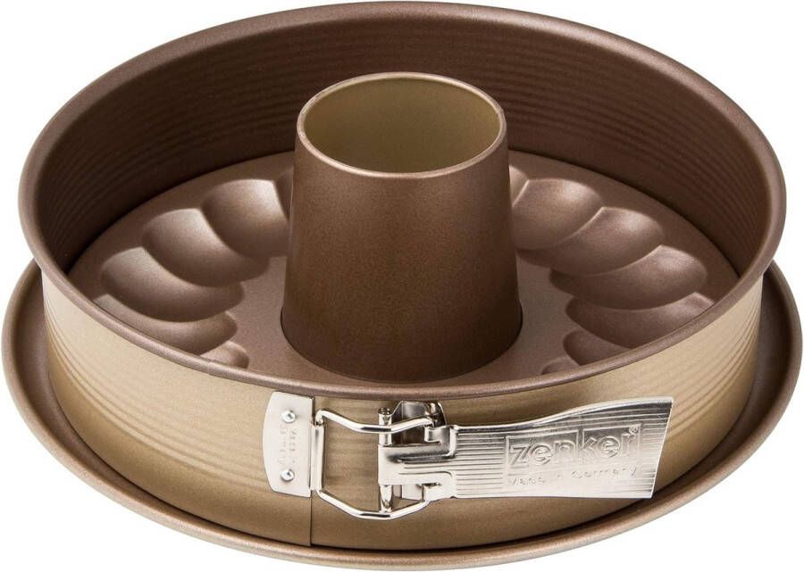 Springvorm 26 cm GOLD bakvorm met platte en buisbodem van plaatstaal ronde cakevorm met keramisch versterkte antiaanbaklaag (kleur: goud) hoeveelheid: 1 stuk