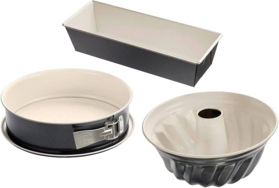 Springvorm bakvormenset 3 maten tulbandvorm 22 vierkante bakvorm 30x13cm anti-aanbaklaag