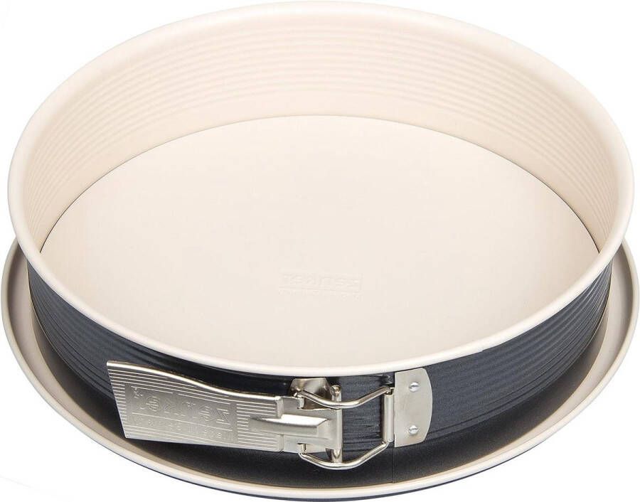 Springvorm Crème Noir 28 cm Grijs-Beige RVS Voet Ø28 cm 28 x 28 x 7 cm