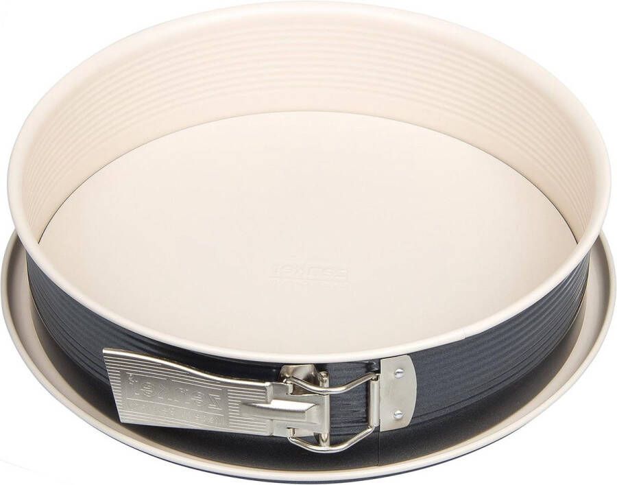 Springvorm Crème Noir met 1 bodem diameter 28 cm roestvrij staal grijs beige 28 x 28 x 7 cm Springvorm