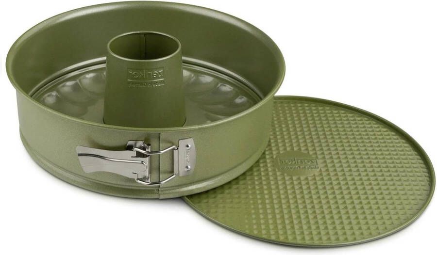 Springvorm en savarinvorm met verwisselbare bodem eco-vriendelijk met groene anti-aanbaklaag 26 x 75 cm Springvorm