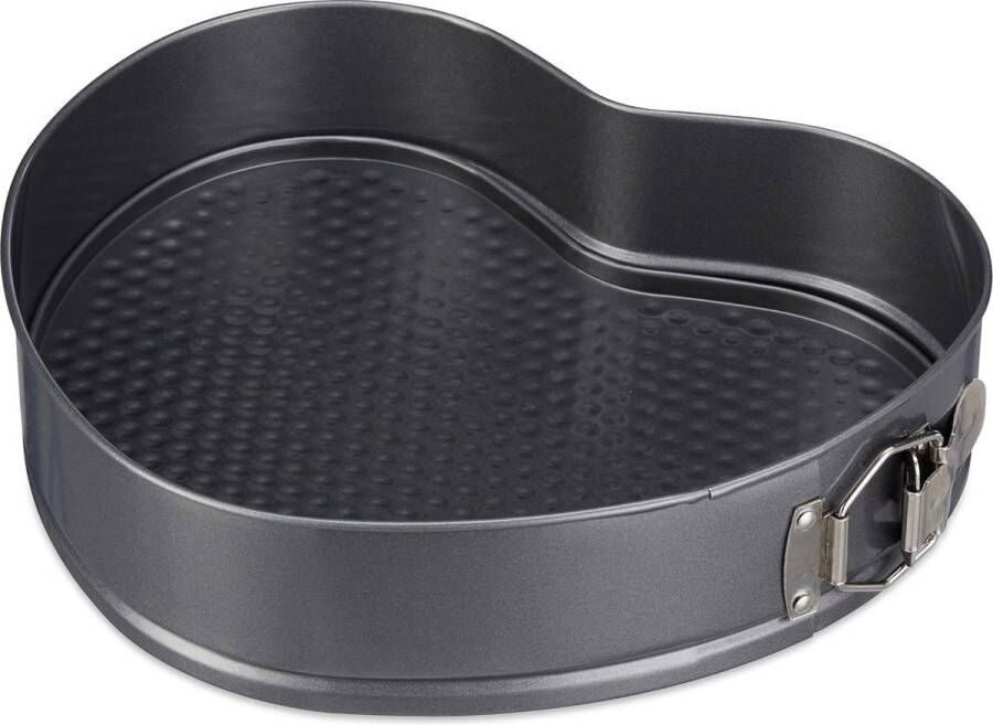 Springvorm Hart XL Romantische Cake Taart Antikleef Bakvorm 28.5 x 25 cm Carbonstaal Antraciet