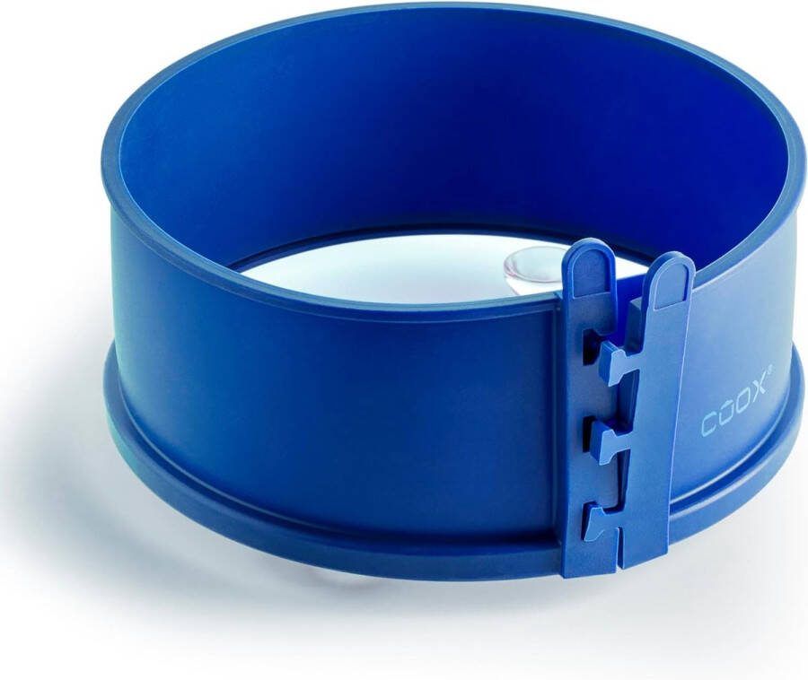Springvorm met glazen serveerplaat en glazen poten diameter 18 cm (blauw) kleine siliconen bakvorm met snij- en krasbestendige glazen bodem anti-aanbakfunctie oven- en magnetronbestendig
