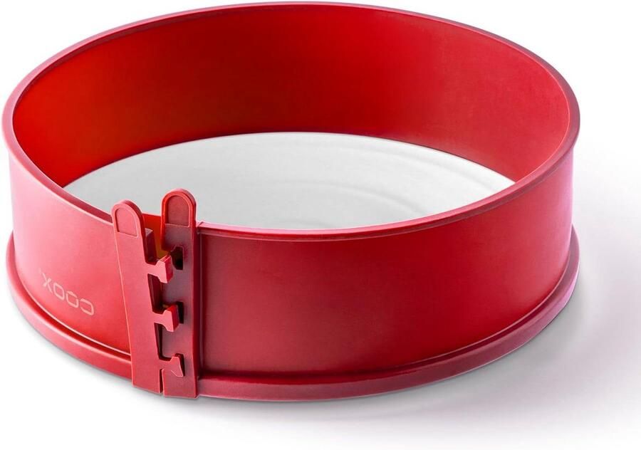 Springvorm met porseleinen bodem diameter 26 cm rood bakken en direct serveren snijden gemakkelijk in gebruik Springvorm
