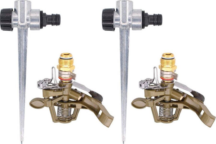 Sprinkler Tuingazonsproeier grote oppervlakken impulssproeier gazonsproeier sproeier cirkelsproeier 360 graden met grondpen voor alle gangbare tuinslangen tuinirrigatie