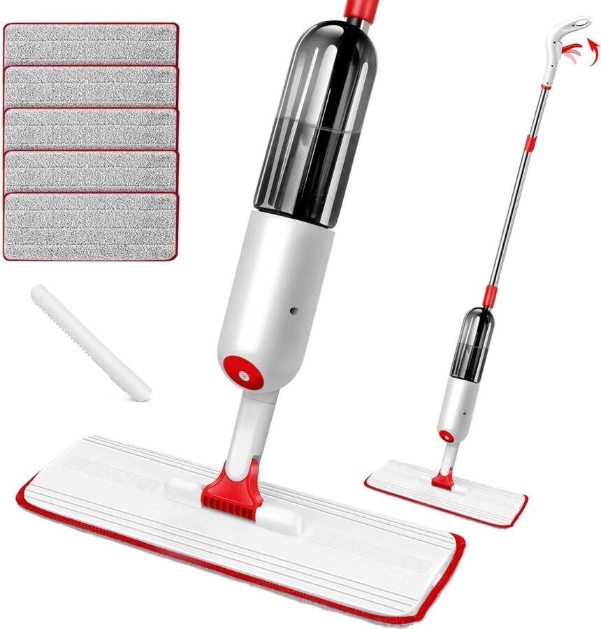 Spuitdweil microvezel platte vloerdweil met herbruikbare pads 500 ml navulbare fles schraper droge en natte vloer reiniging mop and bucket set